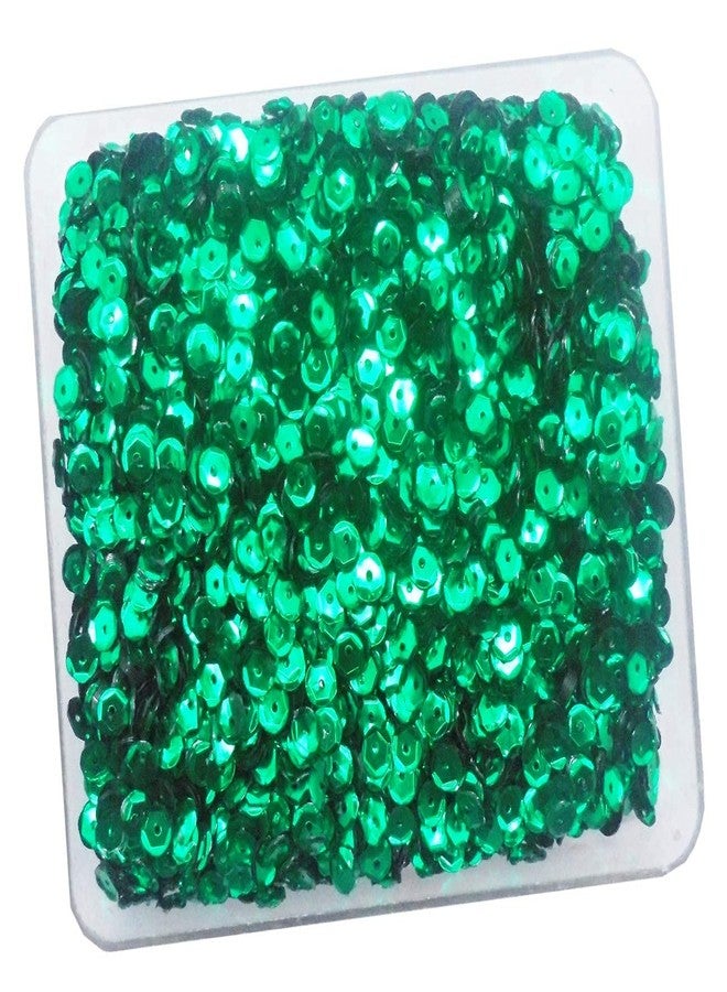 eshoppee 7 mm 200 gm Green Color Round Shape Sequins Sitara for Jewellery Making Kit Art and Crafts Materials for Embroidery Necklace Bracelet Earring (3, 200 g) - Image 1